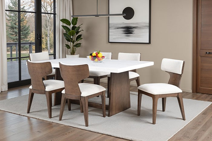 Caerwys Brown 7-Piece Dining Room Set by Furniture of America at Eve Furniture