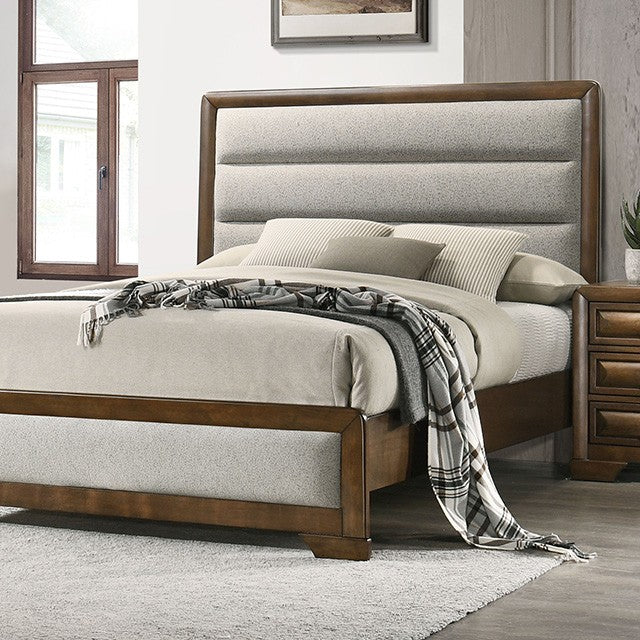 Caerwys Brown/Light Gray 4-Piece Queen Bedroom Set by Furniture of America at Eve Furniture