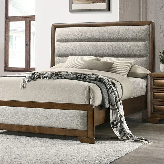 Caerwys Brown/Light Gray 4-Piece Queen Bedroom Set by Furniture of America at Eve Furniture