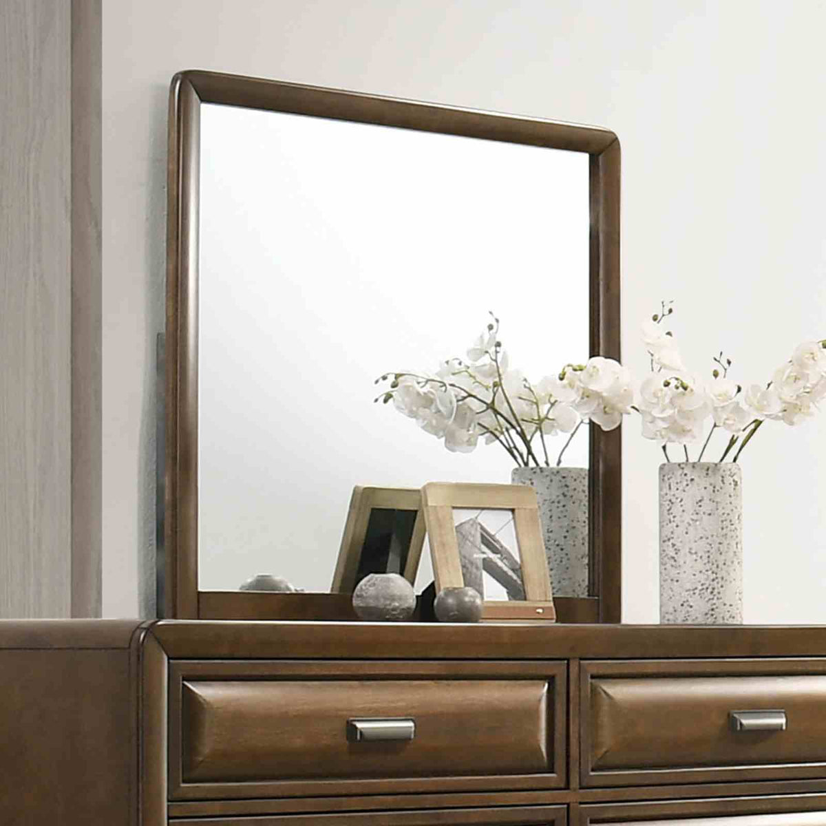 Caerwys Brown/Light Gray 5-Piece Queen Bedroom Set by Furniture of America at Eve Furniture