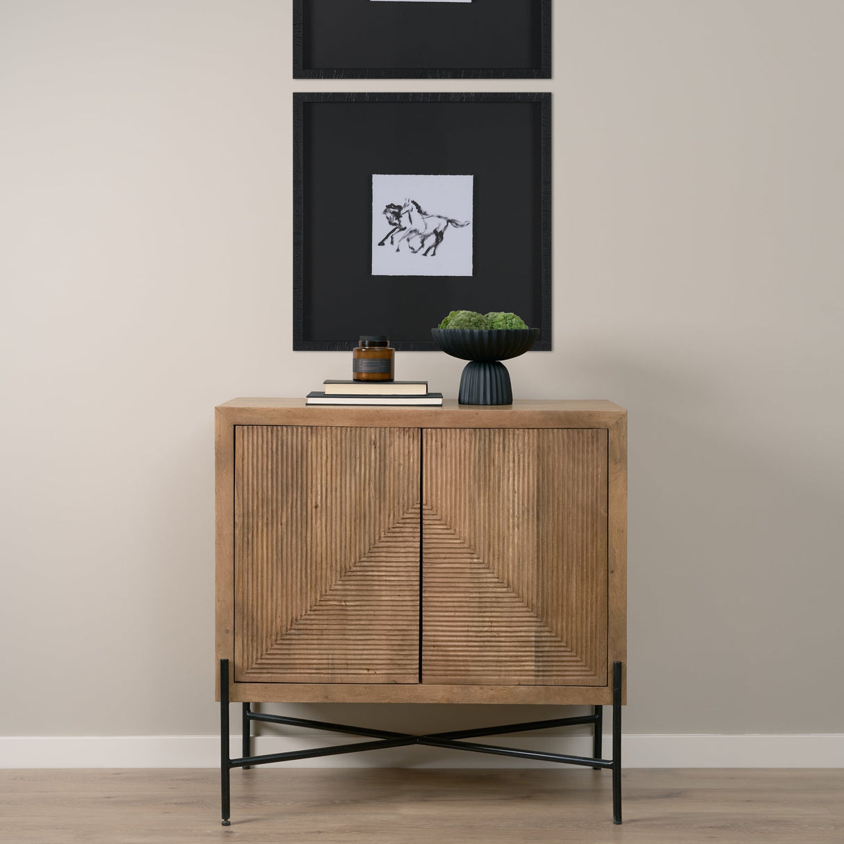 Cairo 2 Door Wood and Metal Cabinet by Mercana at Eve Furniture