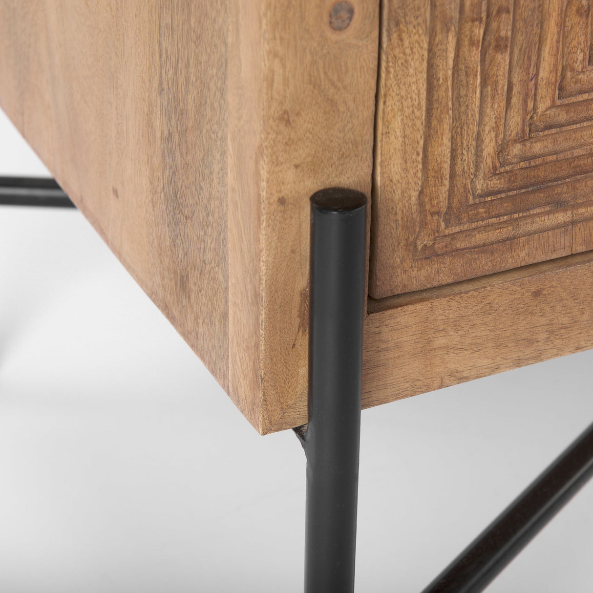 Cairo 36.0L x 19.5W x 36.0H 2 Door Wood and Metal Cabinet by Mercana at Eve Furniture