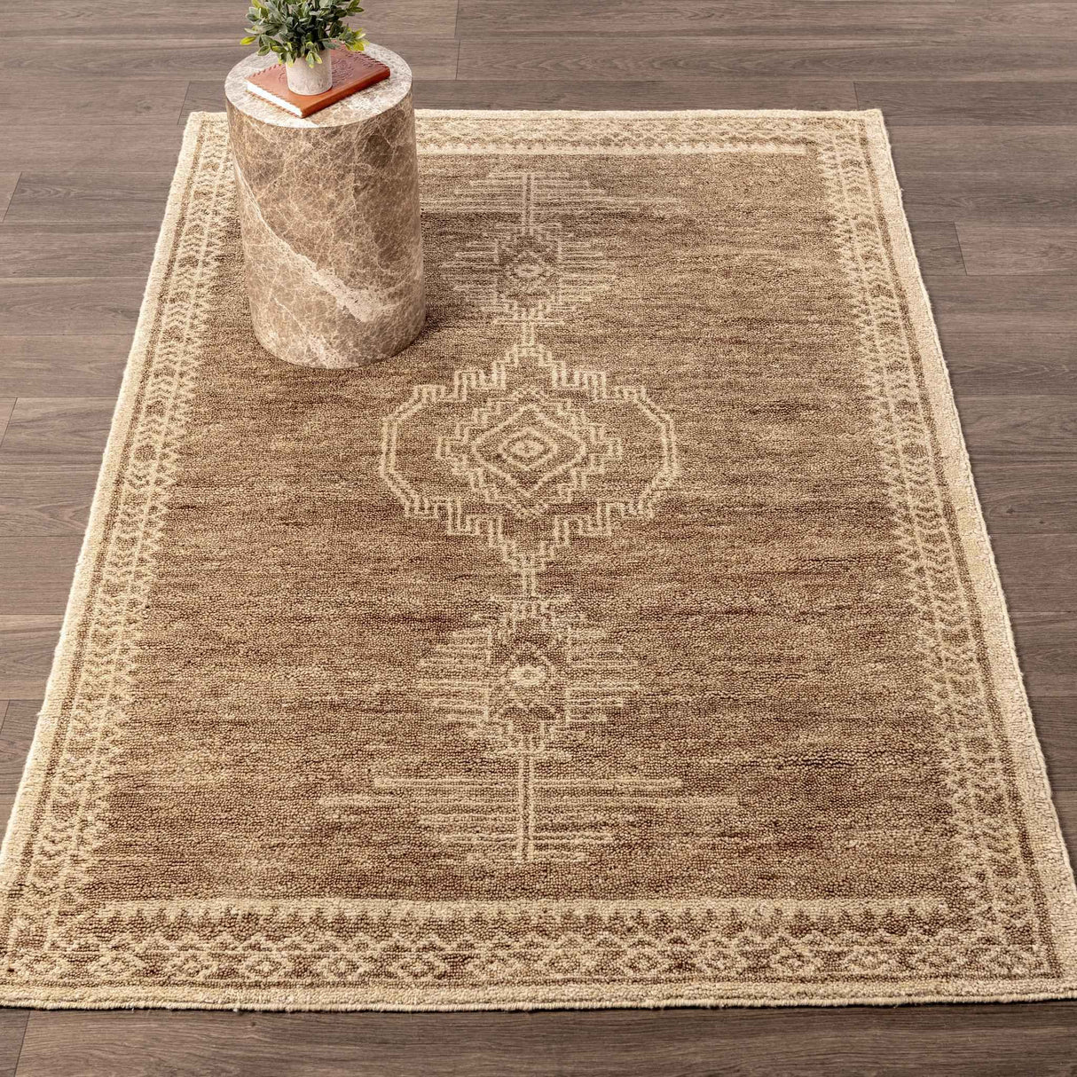 Cairo Desert Brown Hand Knotted Rug by Classic Home at Eve Furniture