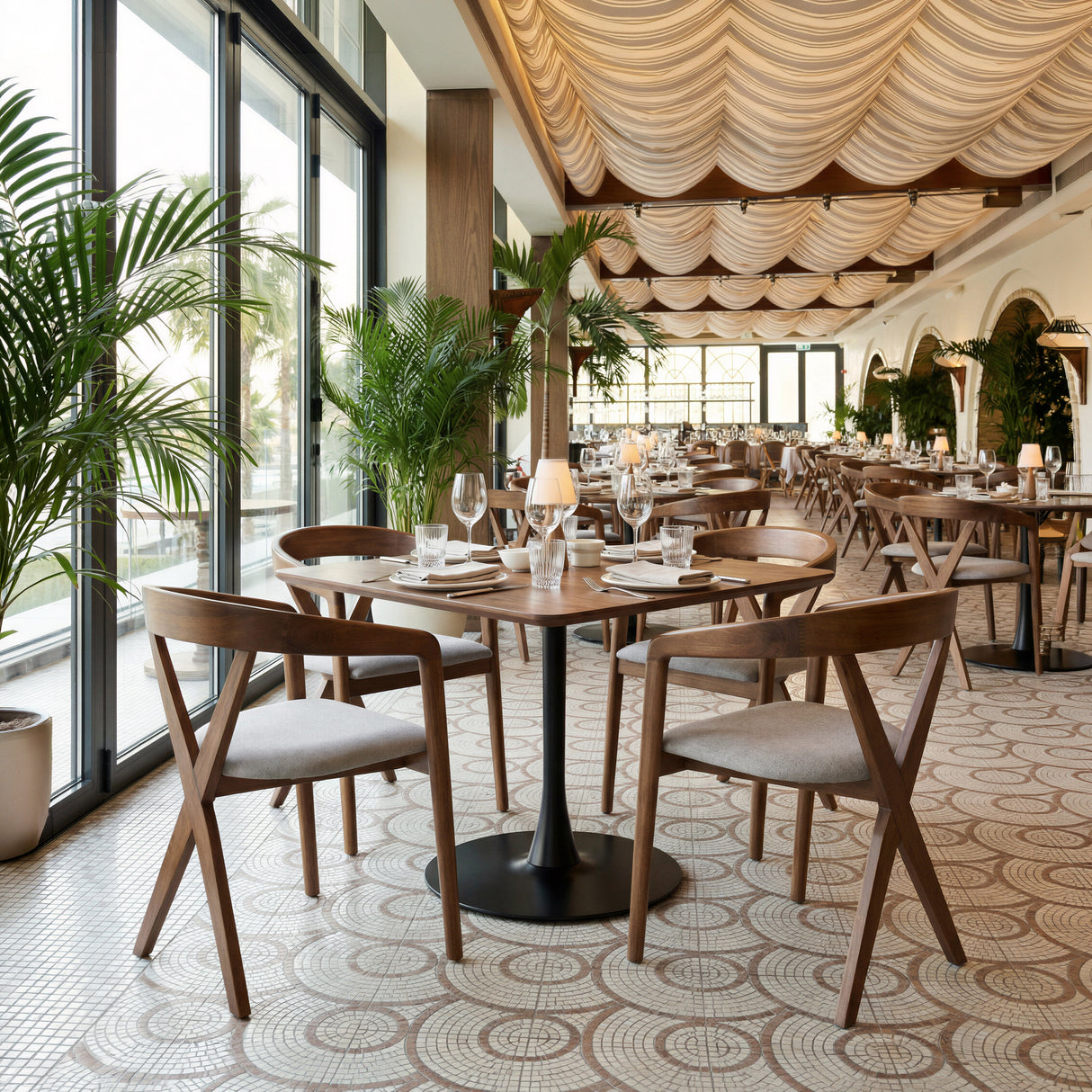 Cairo Dove Gray & Walnut Dining Chair by Zuomod at Eve Furniture