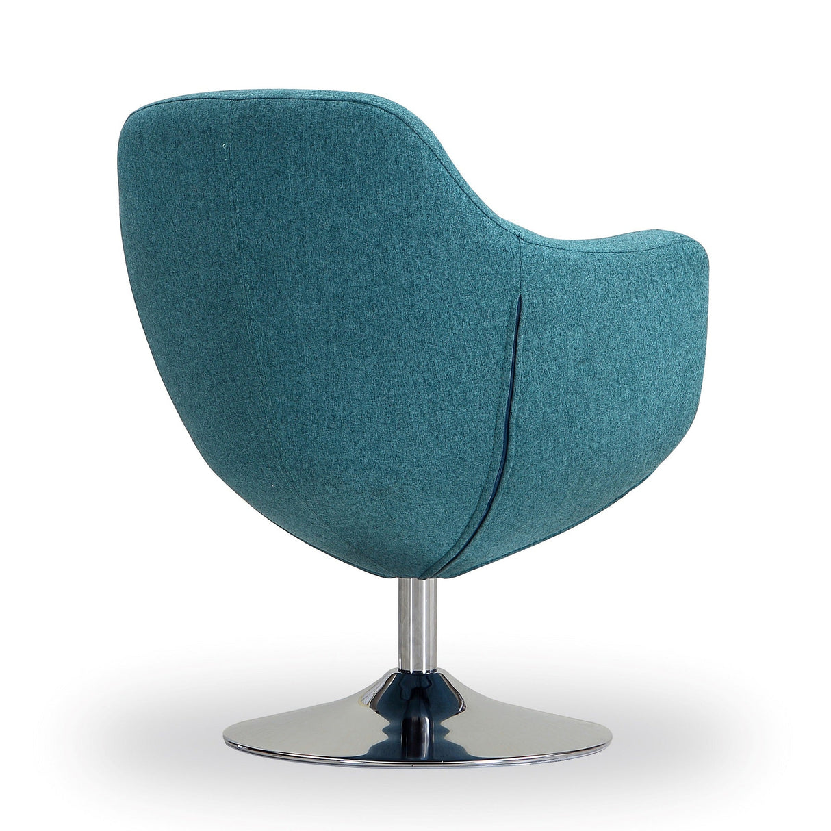 Caisson Swivel Accent Chair in Blue and Polished Chrome (set of 2) by Manhattan Comfort at Eve Furniture