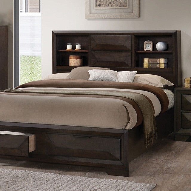 Caistor Espresso 5-Piece Queen Bedroom Set by Furniture of America at Eve Furniture