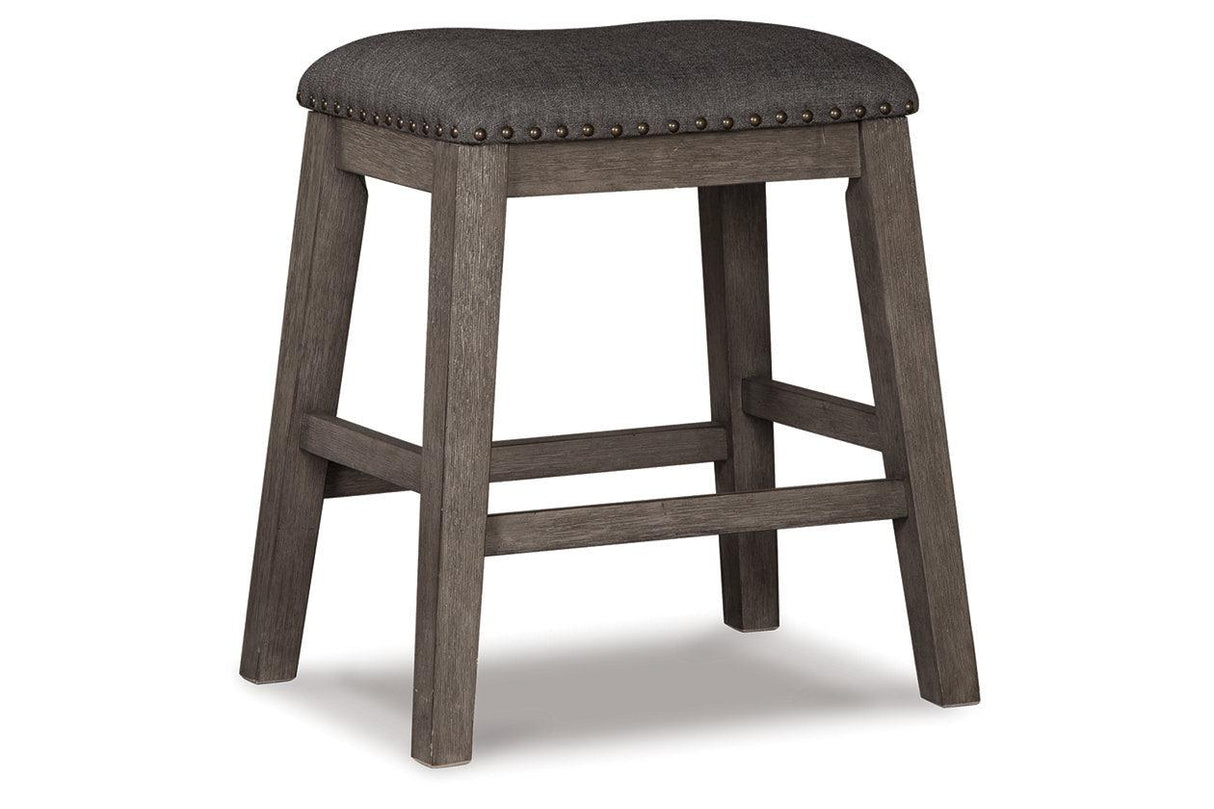 Caitbrook Gray Counter Height Upholstered Barstool, Set of 2 by Ashley at Eve Furniture