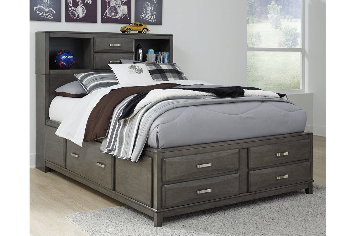 Caitbrook Gray Full Bookcase Storage Platform Bed by Ashley at Eve Furniture