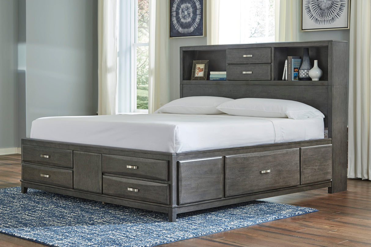 Caitbrook Gray Bookcase Storage Platform Bedroom Set by Ashley at Eve Furniture