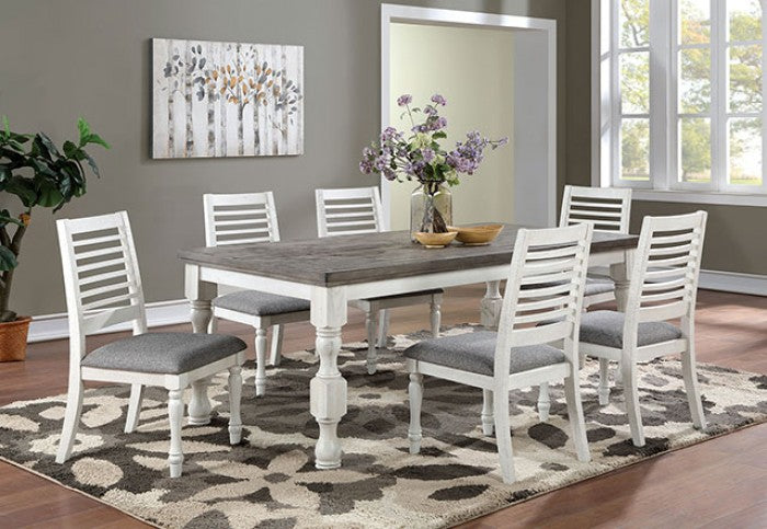 Calabria Antique White/Gray Side Chair Set of 2 by Furniture of America at Eve Furniture
