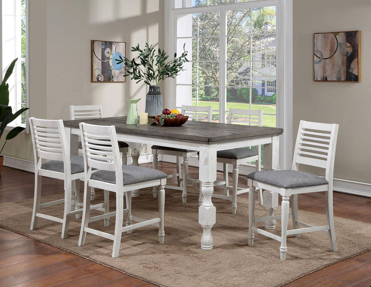 Calabria Antique White/Gray Counter Ht. Table by Furniture of America at Eve Furniture