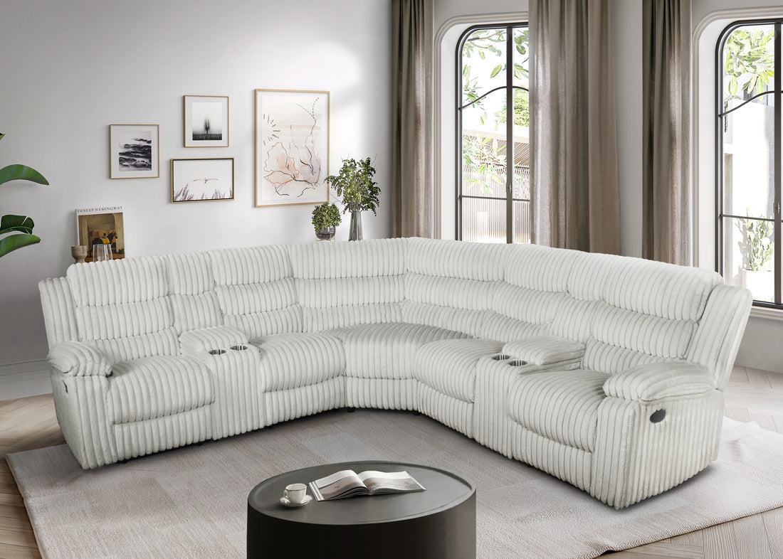 Calantha Grey Manual Reclining Sectional by New Era Innovations at Eve Furniture