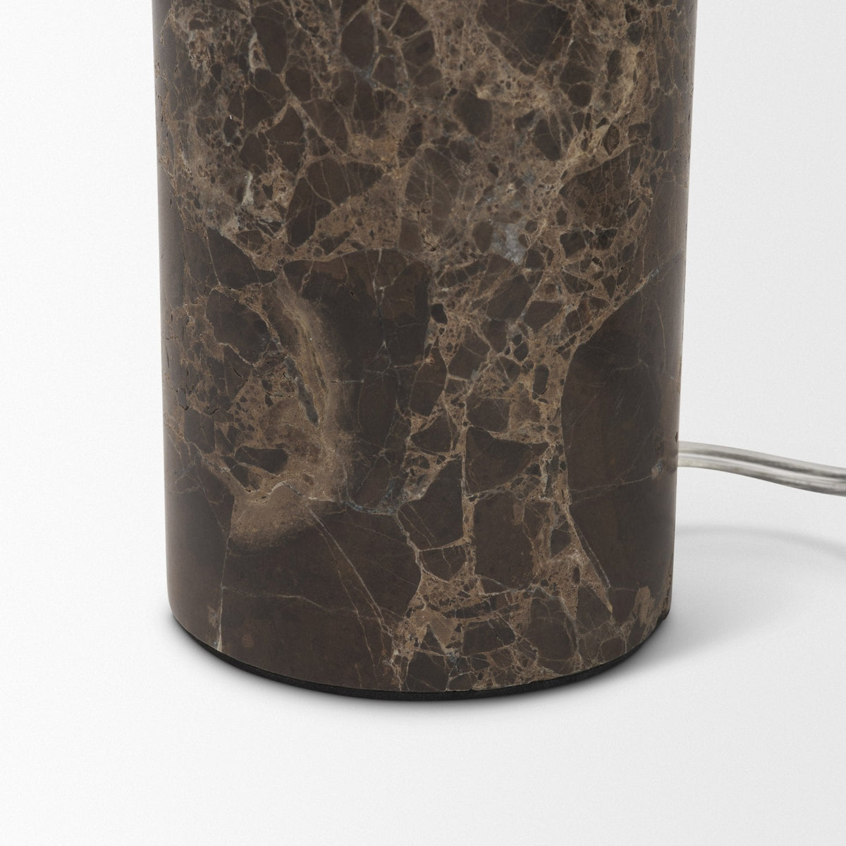 Caldo Brown Marble Base w/ Frosted Glass Globe Table Lamp by Mercana at Eve Furniture
