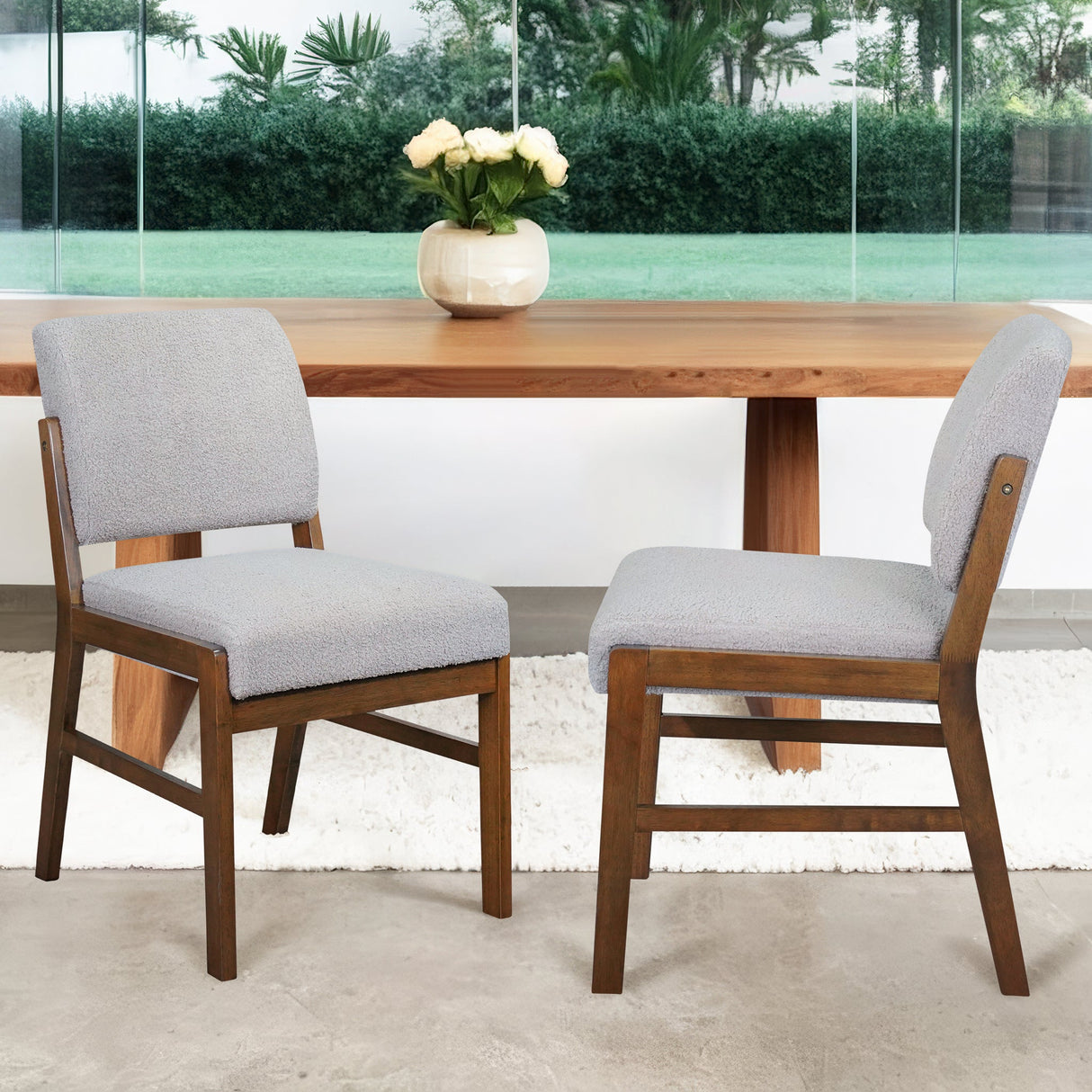 Caldwell Dining Chair Set of 2 - Light Grey Boucle by Ashcroft Furniture at Eve Furniture