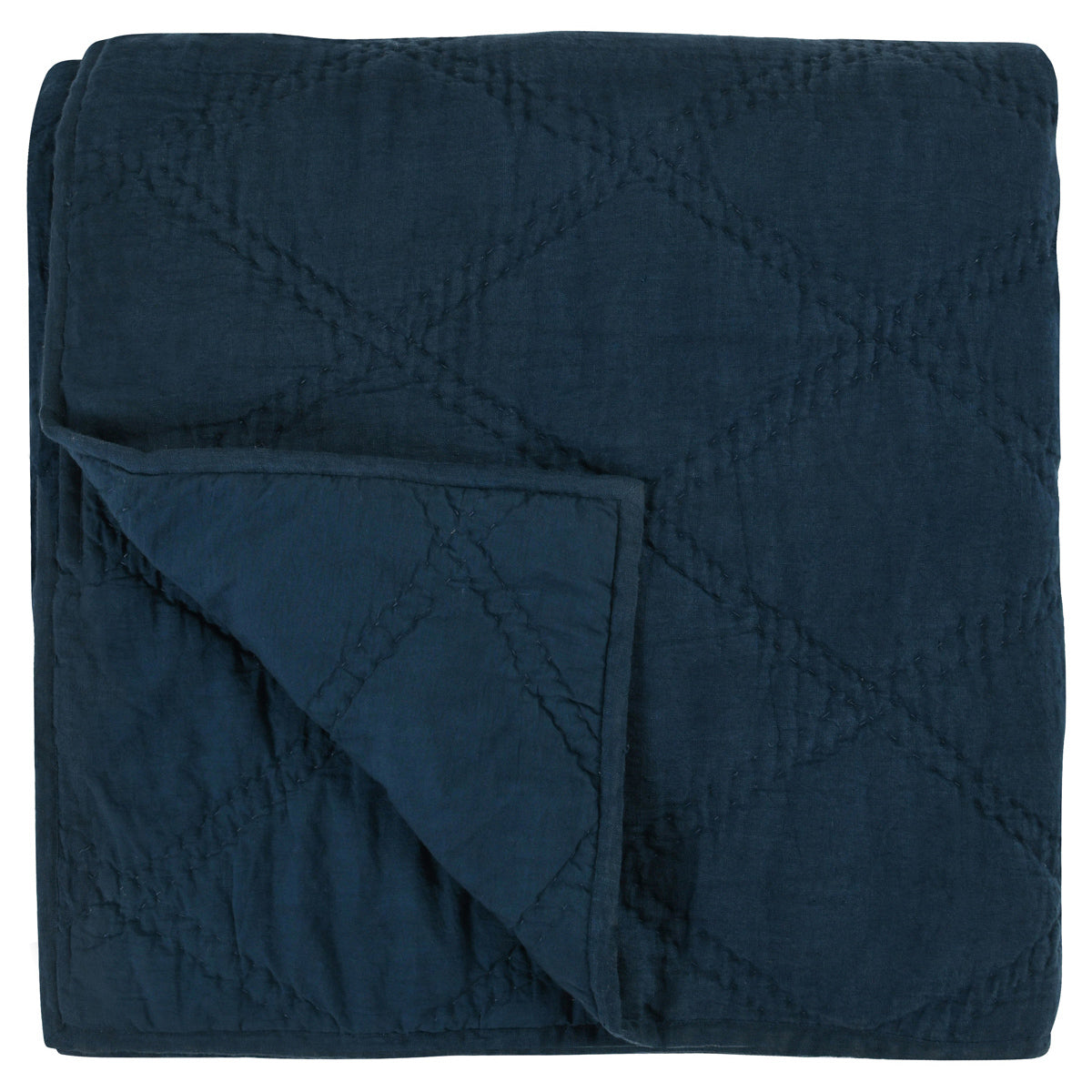 Caleb Hand Stitched Midnight Blue Quilt by Classic Home at Eve Furniture