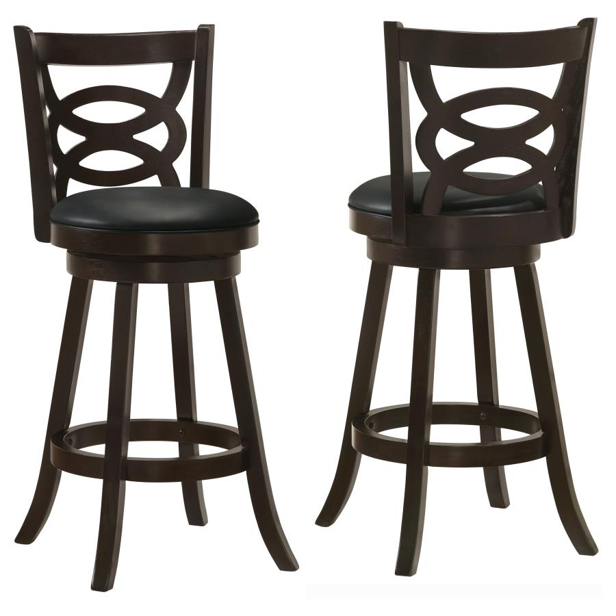 Calecita Cappuccino Swivel Bar Stools with Upholstered Seat, Set of 2 by Coaster at Eve Furniture