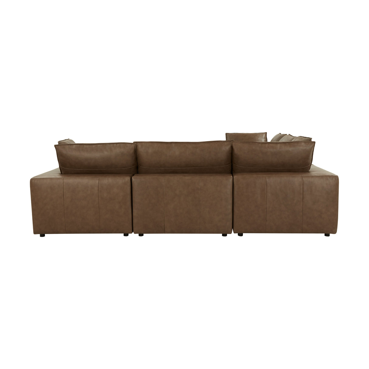 Cali 5-Piece Brown Leather Modular L-Sectional by TOV Furniture at Eve Furniture