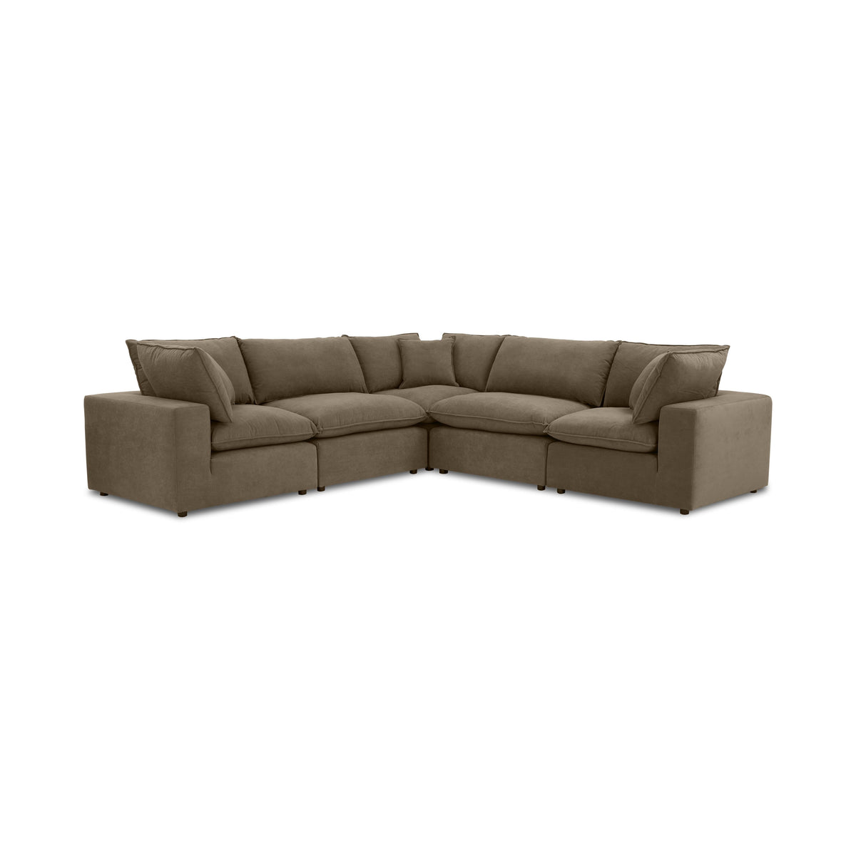 Cali 5-Piece Chocolate Brown Performance Velvet L-Sectional by TOV Furniture at Eve Furniture