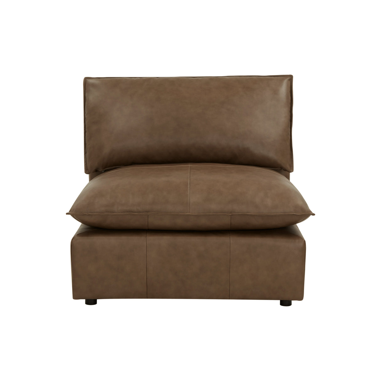Cali Brown Leather Modular Armless Chair by TOV Furniture at Eve Furniture