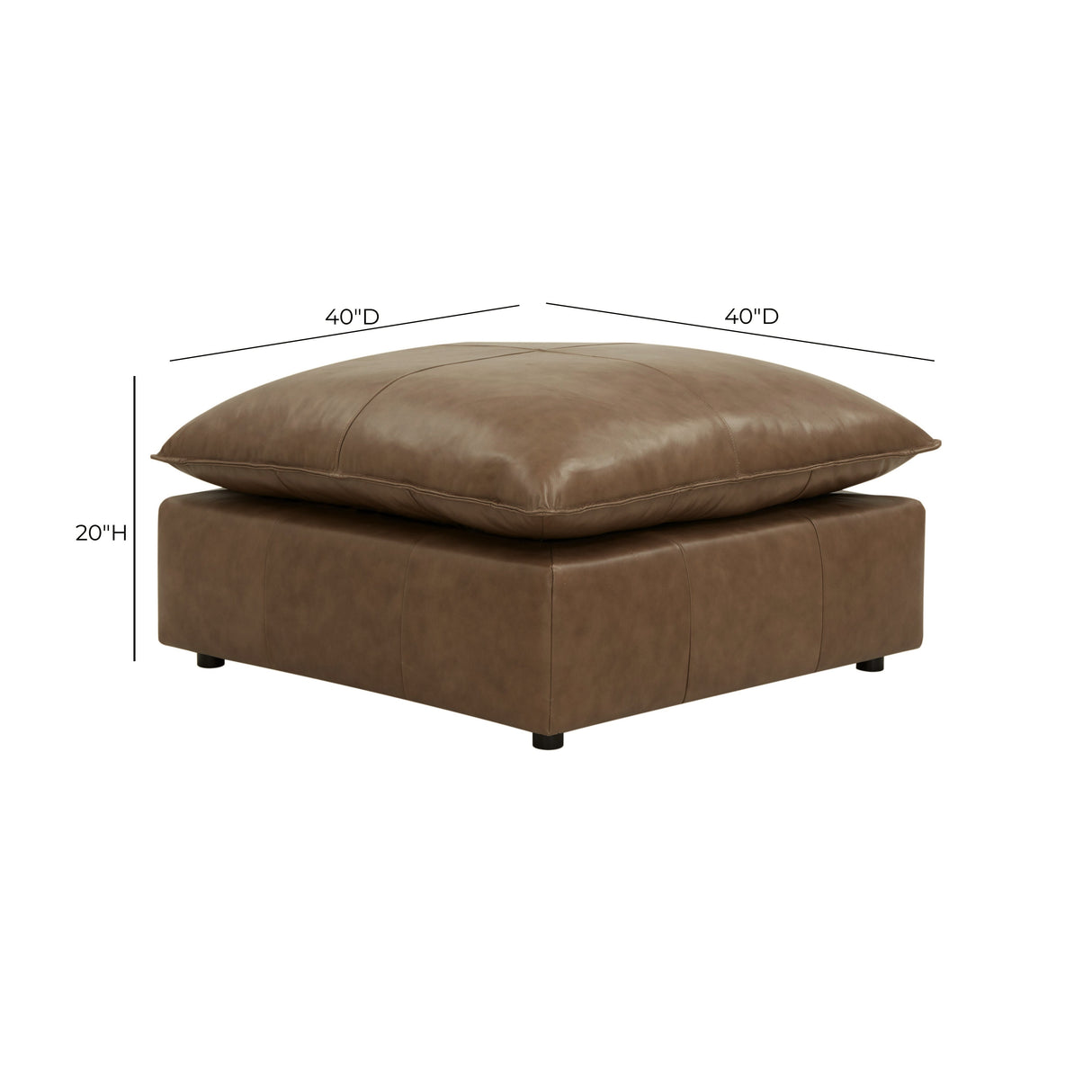 Cali Brown Leather Ottoman by TOV Furniture at Eve Furniture