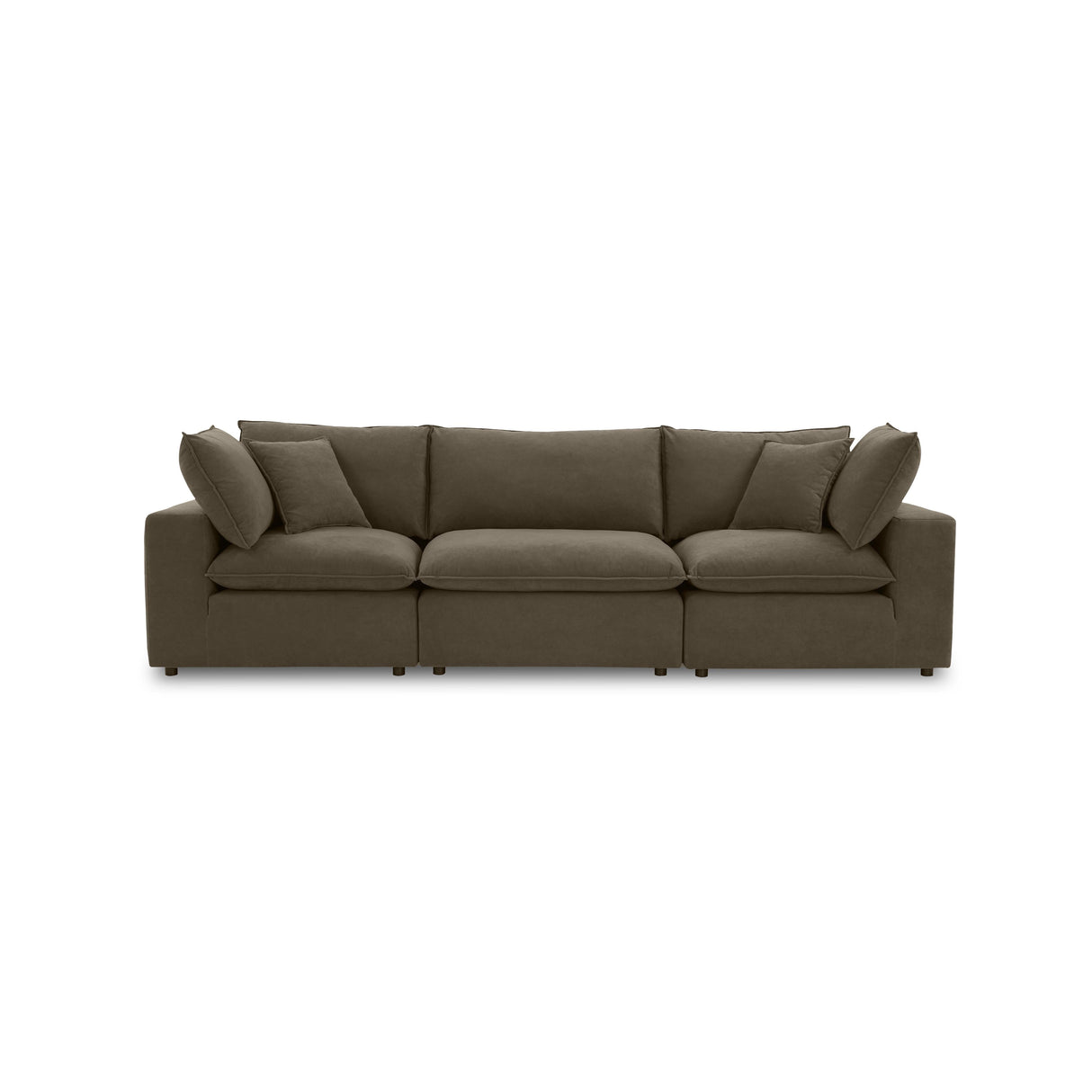 Cali Chocolate Brown Performance Velvet Modular Sofa by TOV Furniture at Eve Furniture