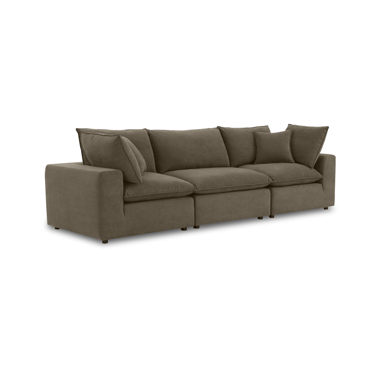 Cali Chocolate Brown Performance Velvet Modular Sofa by TOV Furniture at Eve Furniture