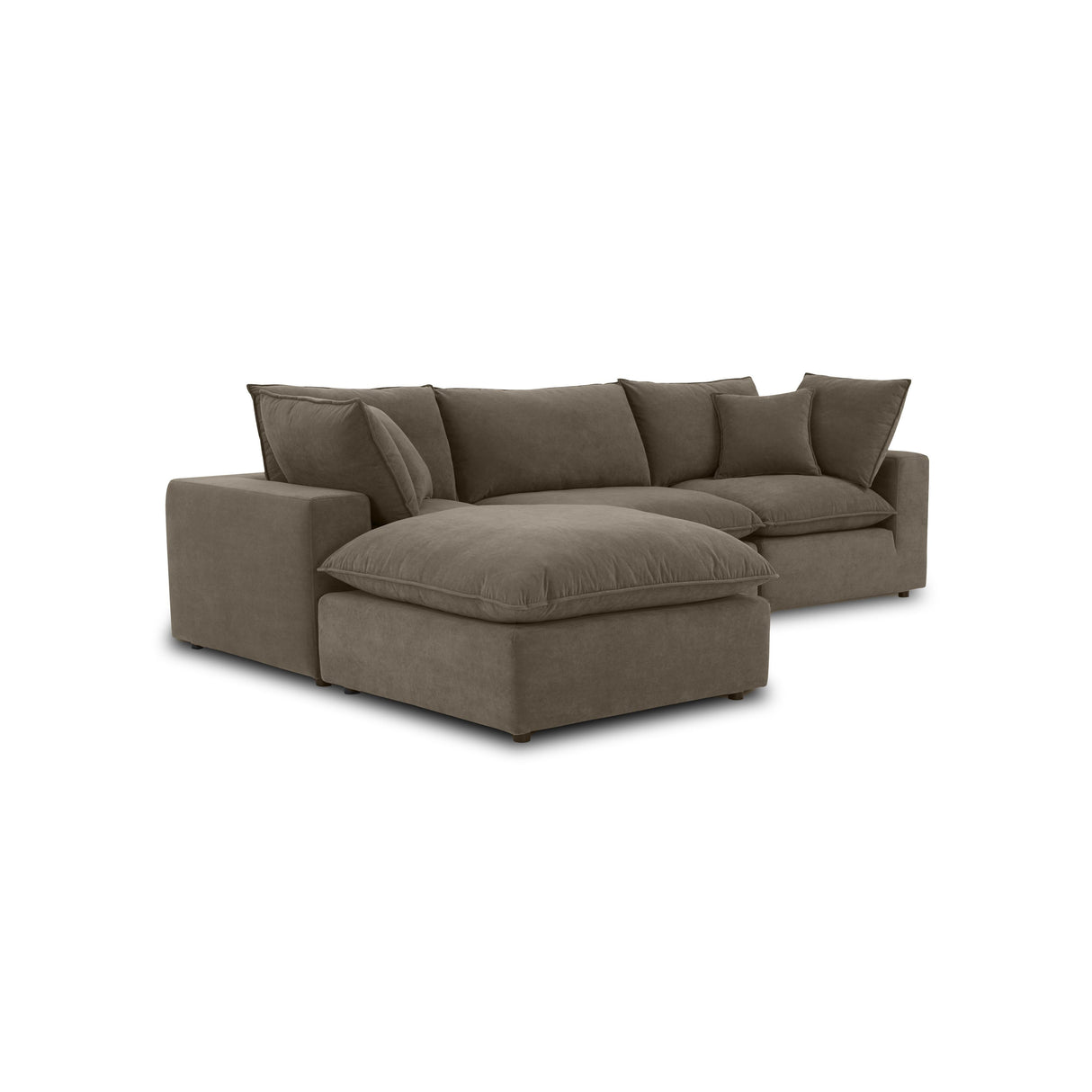 Cali Chocolate Brown Performance Velvet Sectional by TOV Furniture at Eve Furniture