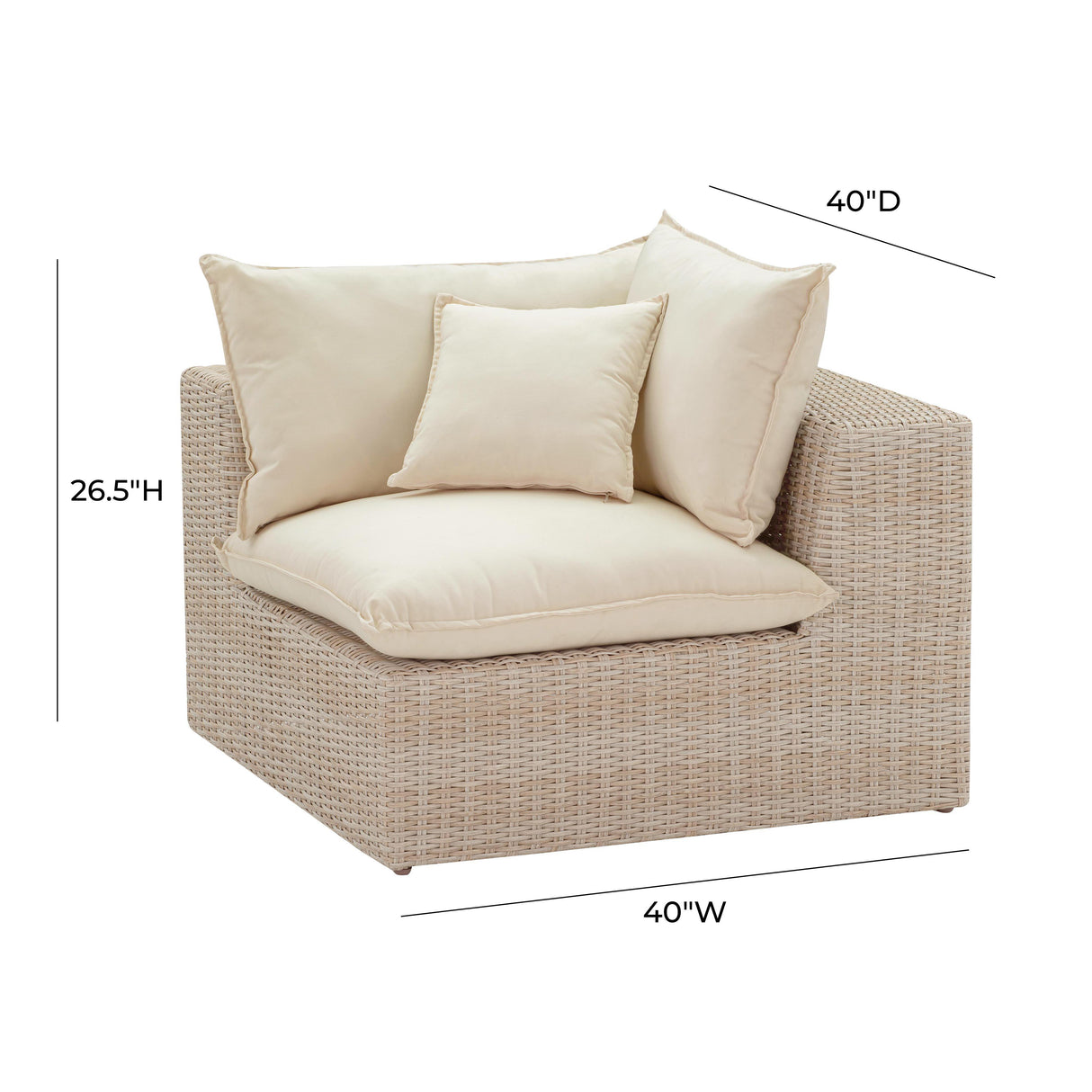Cali Natural Wicker Outdoor Corner Chair by TOV Furniture at Eve Furniture