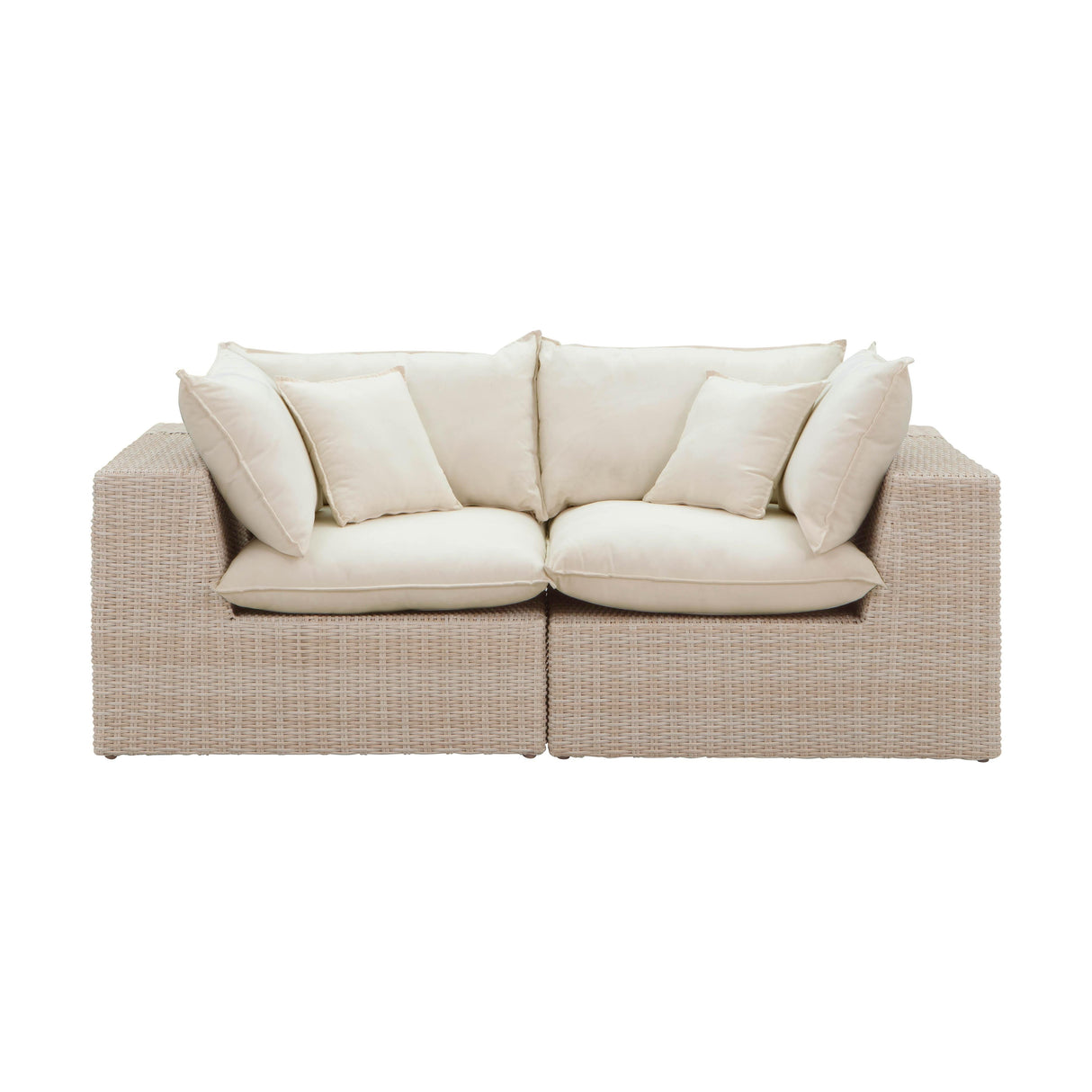 Cali Natural Wicker Outdoor Modular Loveseat by TOV Furniture at Eve Furniture