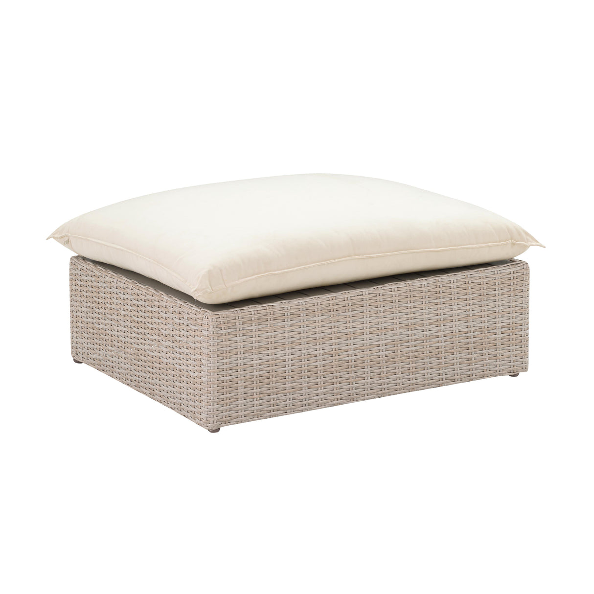 Cali Natural Wicker Outdoor Ottoman / Coffee Table by TOV Furniture at Eve Furniture