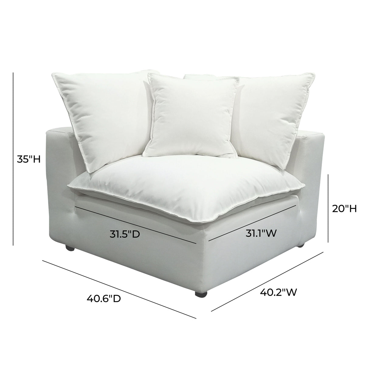 Cali Performance Fabric Modular Corner Chair by TOV Furniture at Eve Furniture