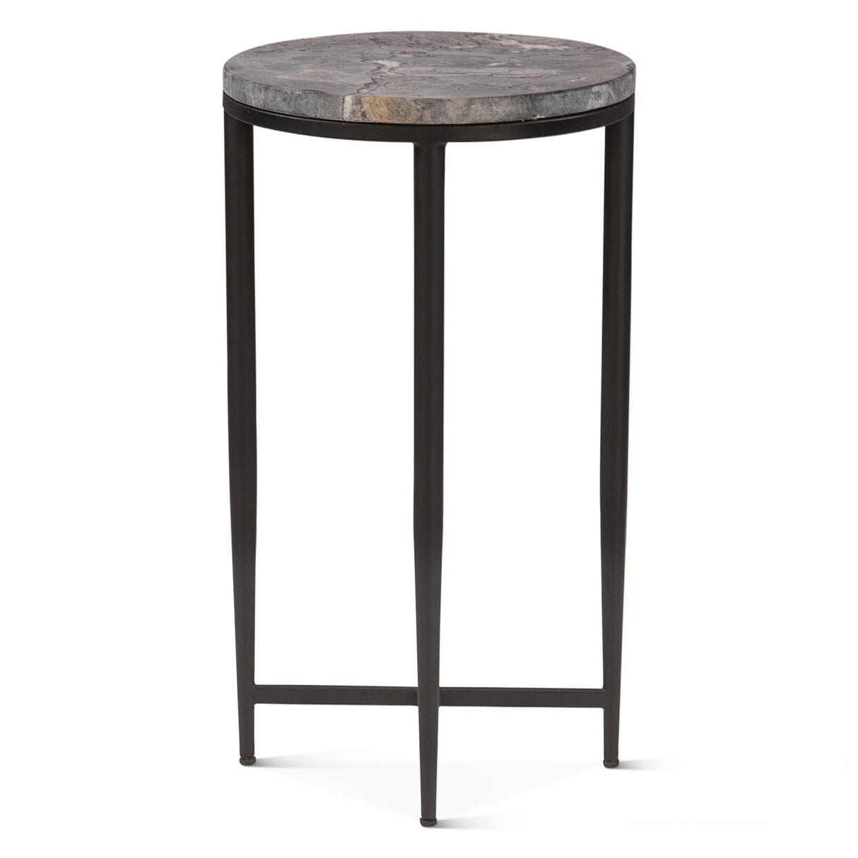 Calico 14" Side Table in Gray Septarian with Iron Base by Home Trends & Design at Eve Furniture