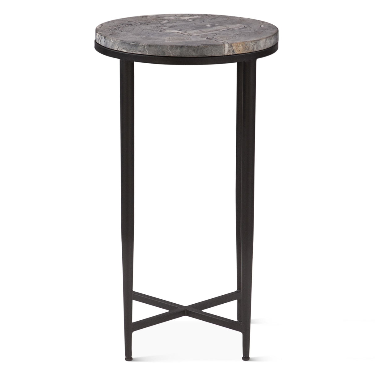 Calico 14" Side Table in Gray Septarian with Iron Base by Home Trends & Design at Eve Furniture
