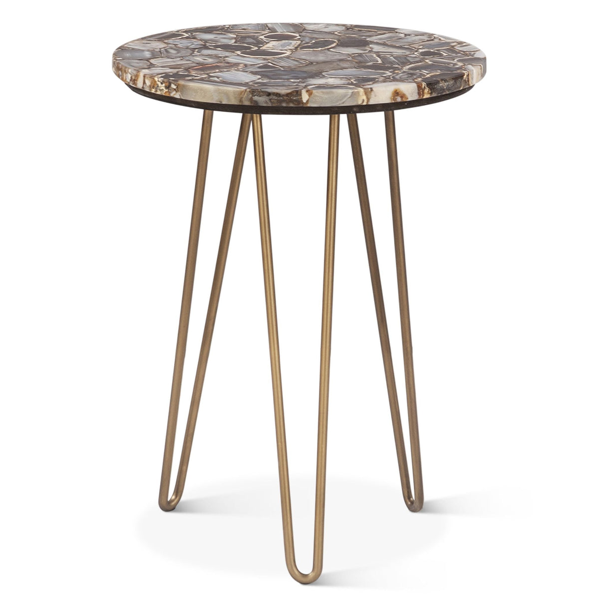 Calico 17" Side Table in Stone Agate with Iron Base by Home Trends & Design at Eve Furniture