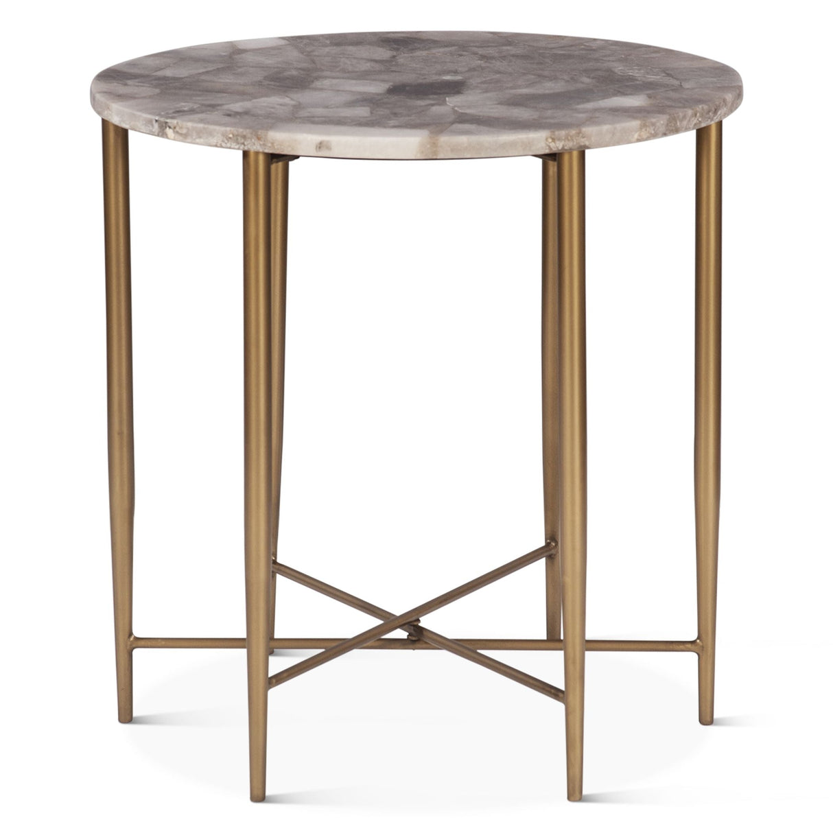 Calico 24" Side Table in Smoky Quartz with Iron Base by Home Trends & Design at Eve Furniture