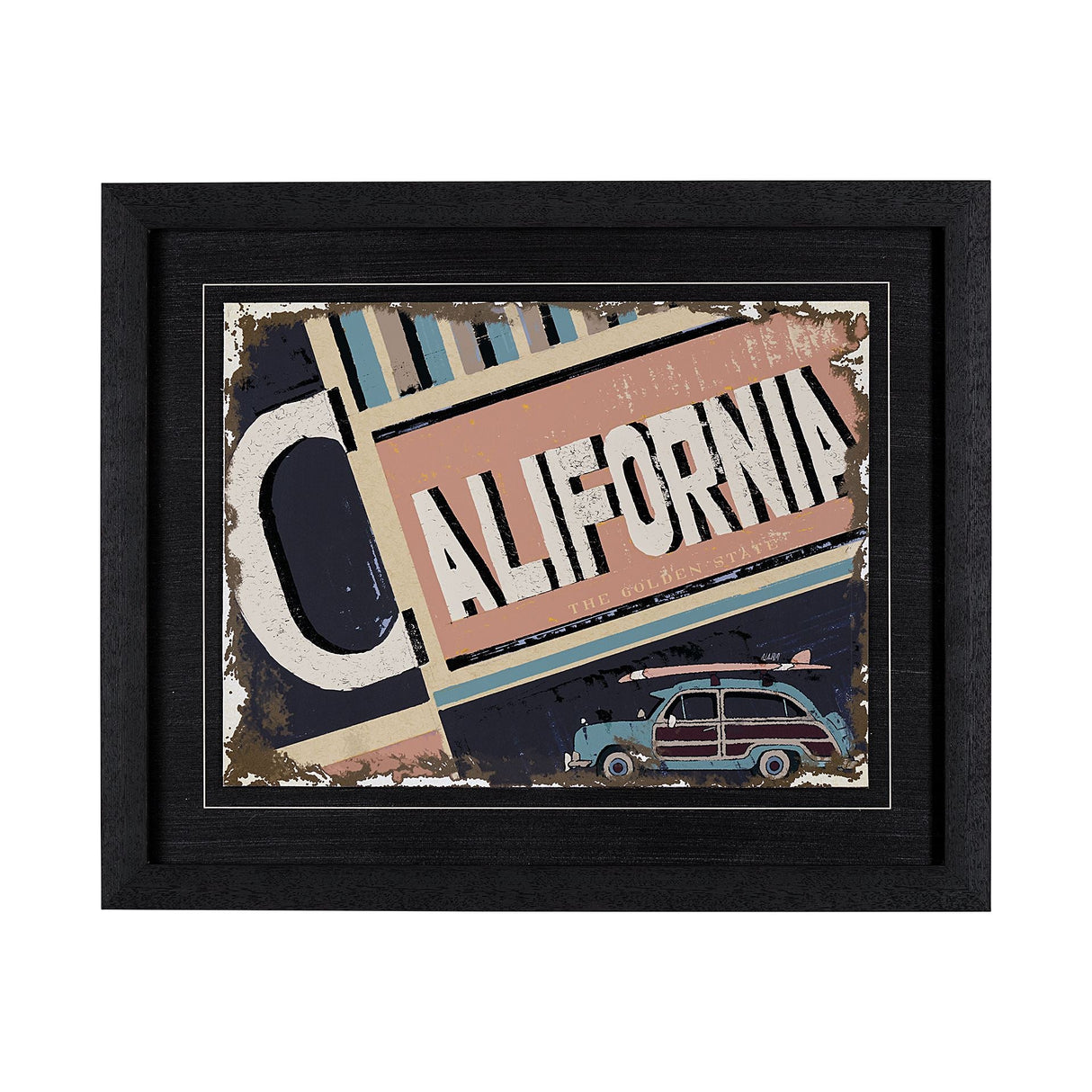 California by Alarm a Hand Embellished Textured Framed Art Print by Mercana at Eve Furniture
