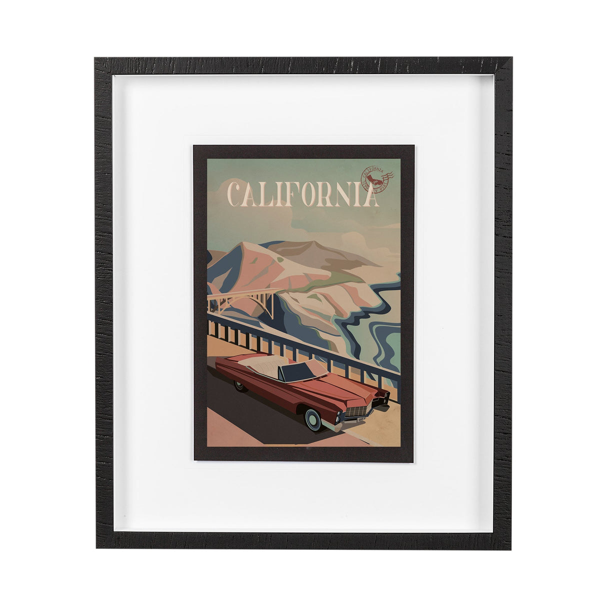 California Go USA (M) by Mercana Studio a Framed Art Print Matted under Glass by Mercana at Eve Furniture