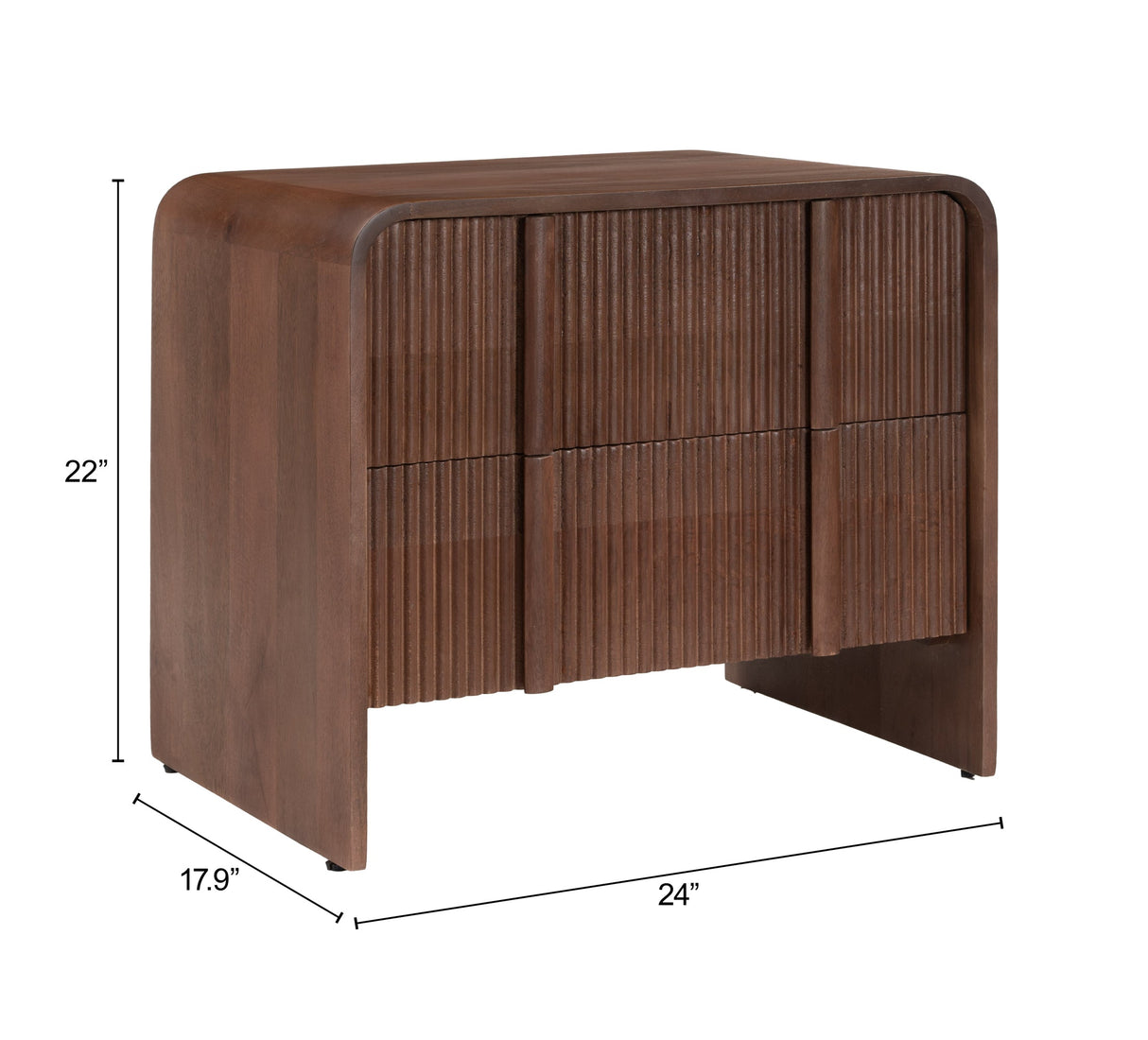 Calipso Walnut Nightstand by Zuomod at Eve Furniture