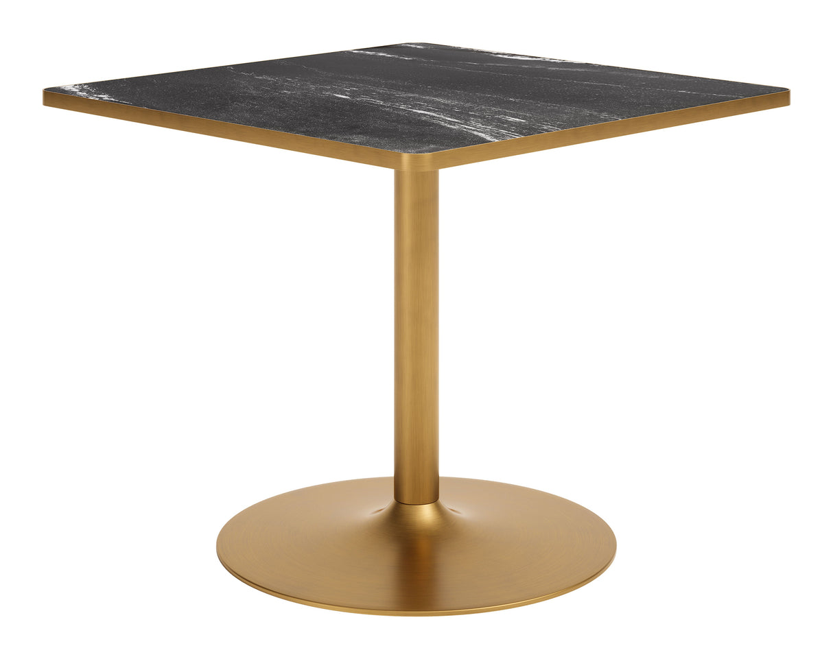 Caliza Black & Gold Outdoor Dining Table by Zuomod at Eve Furniture