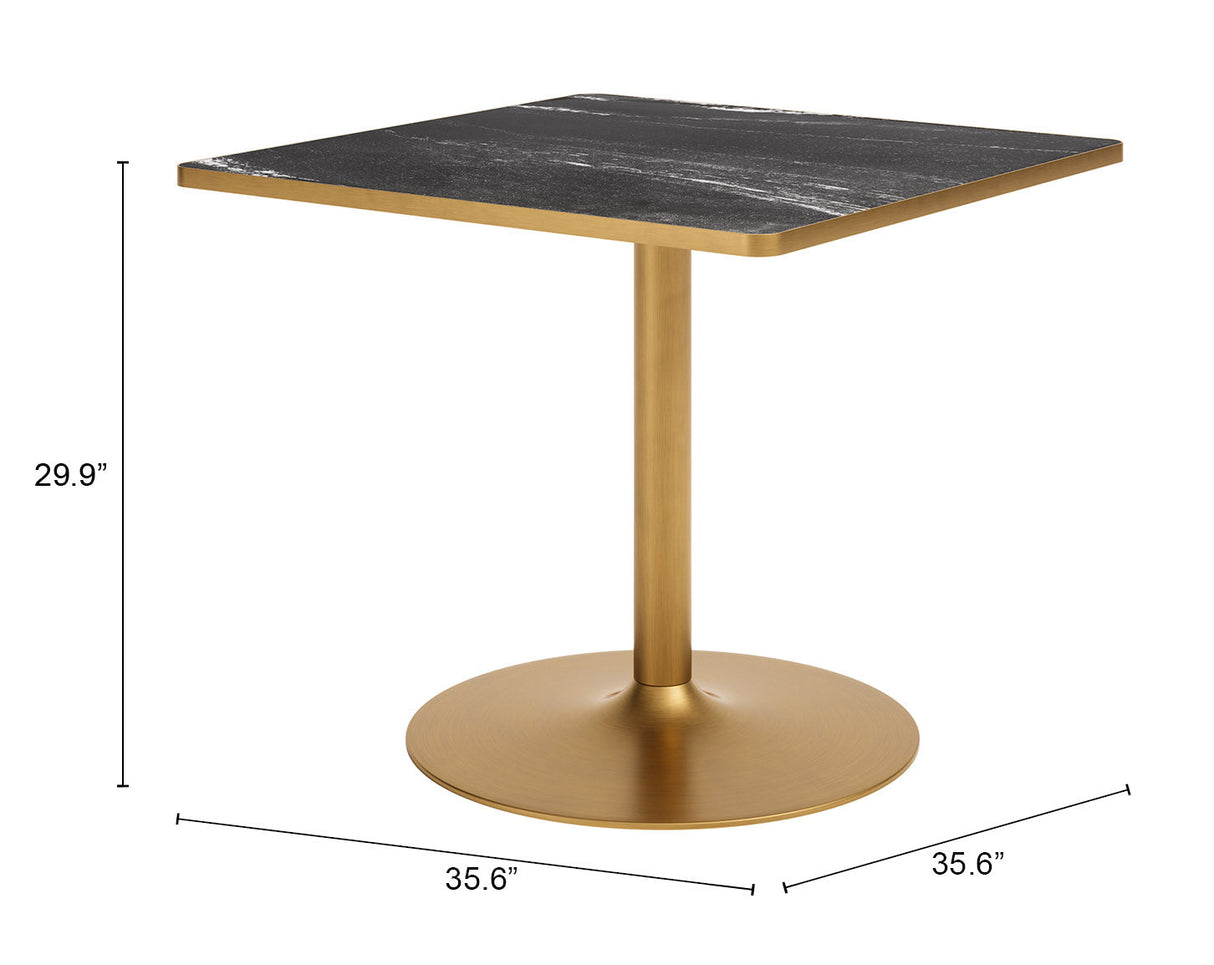 Caliza Black & Gold Outdoor Dining Table by Zuomod at Eve Furniture