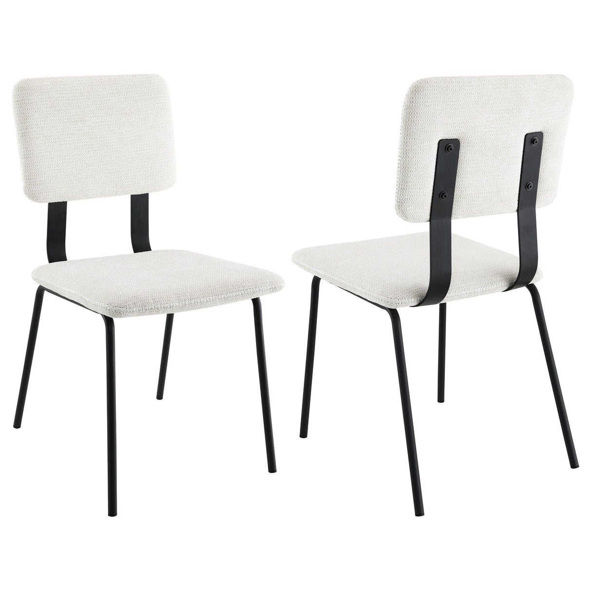 Calla Fabric Upholstered Dining Side Chair White (Set of 2) by Coaster at Eve Furniture