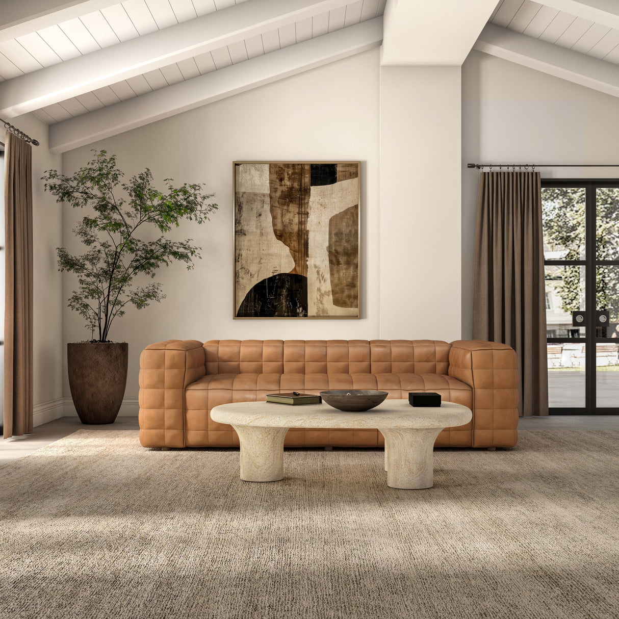 Callan Tan Sofa by Moe's Home at Eve Furniture