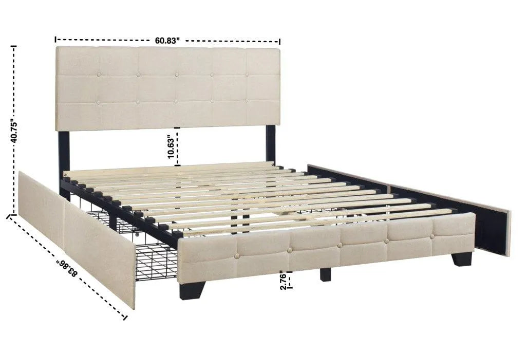 Calm Cabin Beige Full Bed by Happy Homes at Eve Furniture