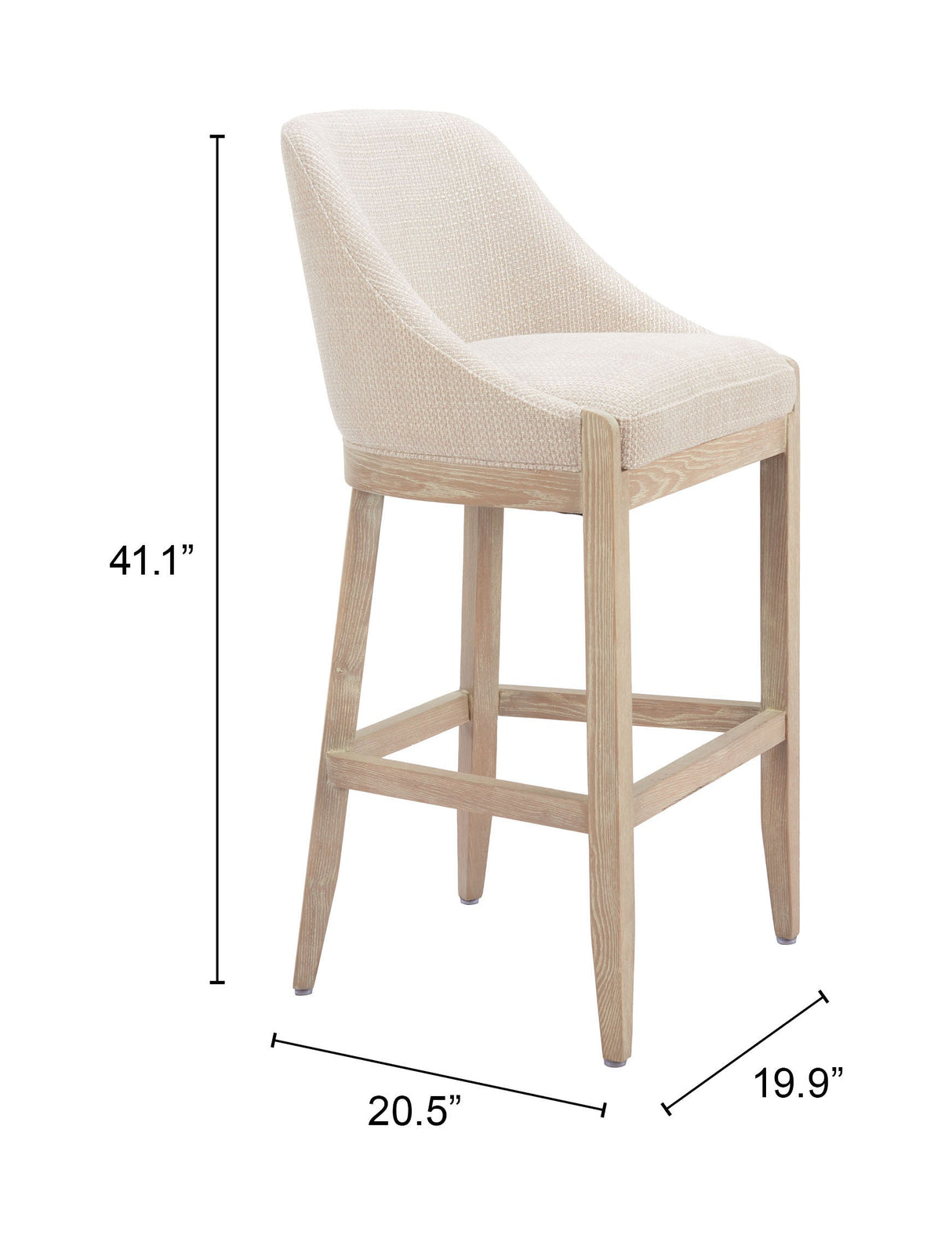 Calmo Beige Barstool by Zuomod at Eve Furniture