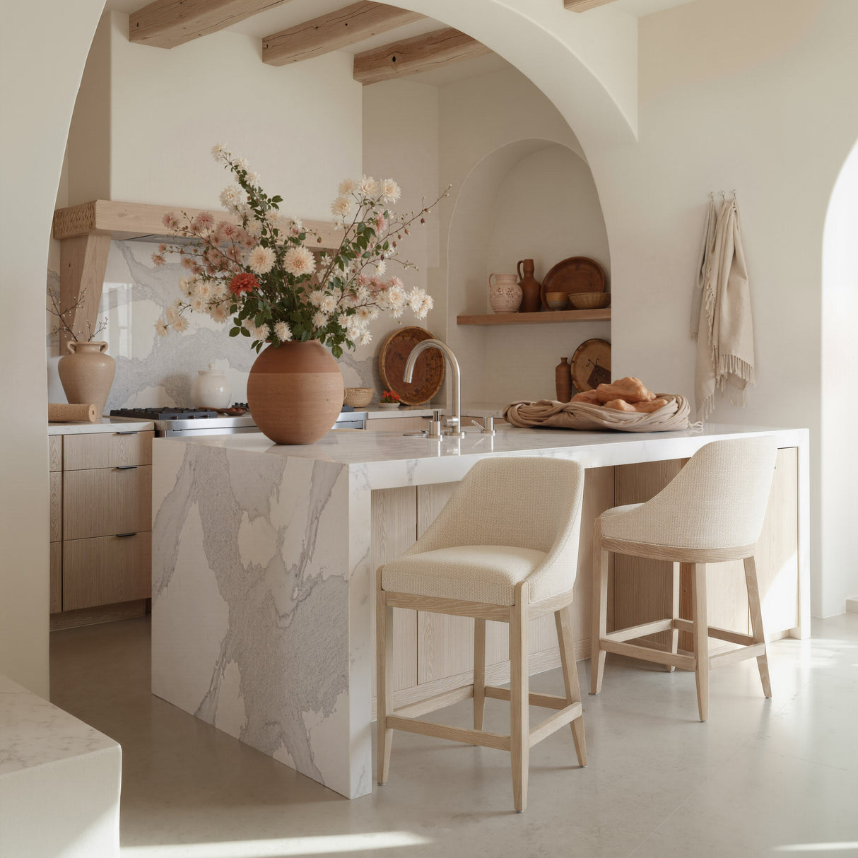 Calmo Beige Counter Stool by Zuomod at Eve Furniture