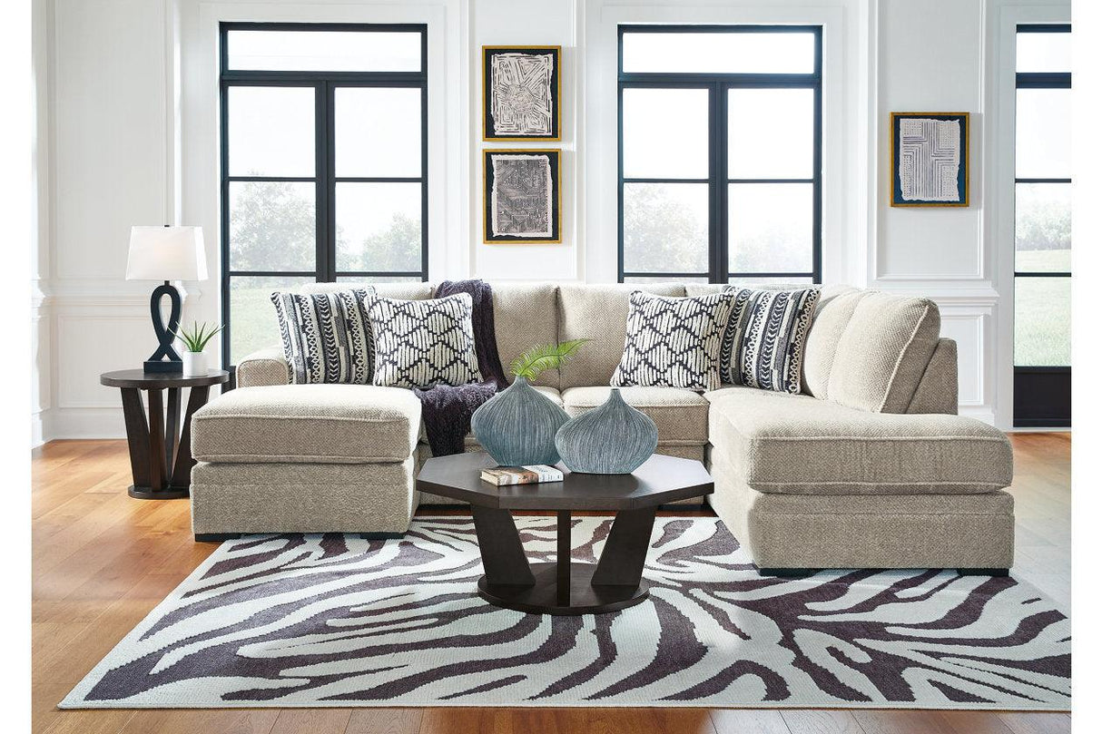 Calnita Sisal 2-Piece Right Arm Facing (RAF) Chaise Sectional by Ashley at Eve Furniture