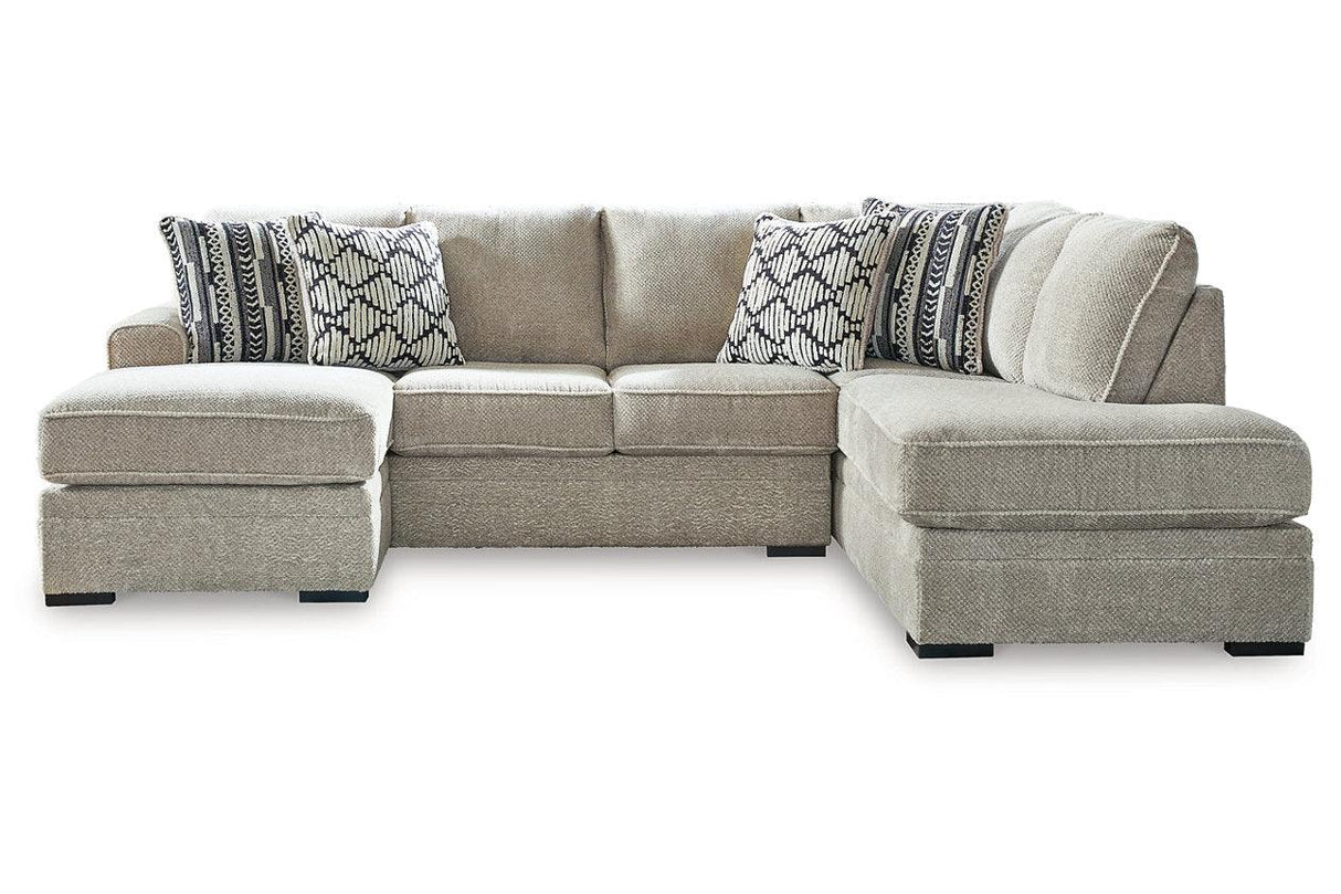 Calnita Sisal 2-Piece Right Arm Facing (RAF) Chaise Sectional by Ashley at Eve Furniture
