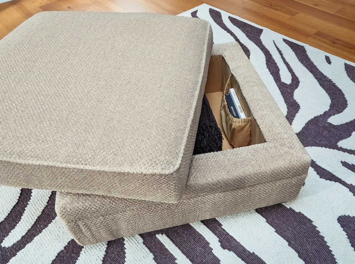 Calnita Sisal Ottoman With Storage by Ashley at Eve Furniture