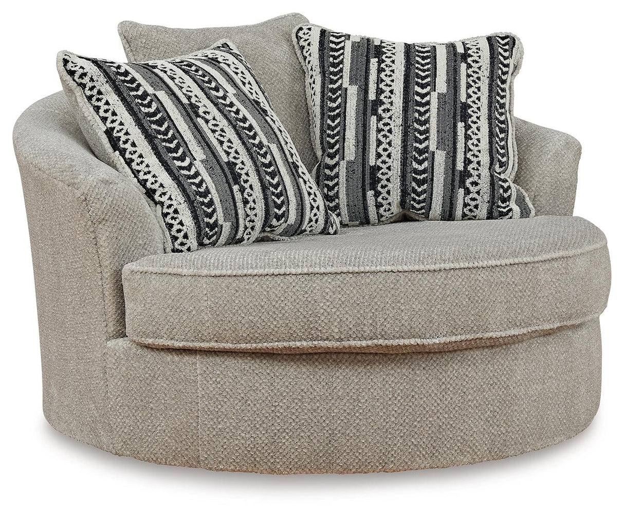 Calnita Sisal Oversized Swivel Accent Chair by Ashley at Eve Furniture