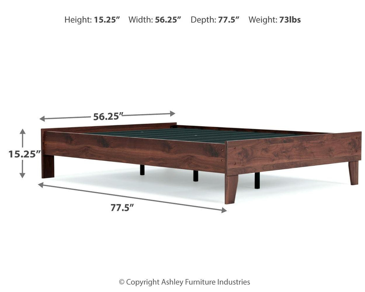 Calverson Full Platform Bed with 2 Nightstands in Mocha by Ashley at Eve Furniture